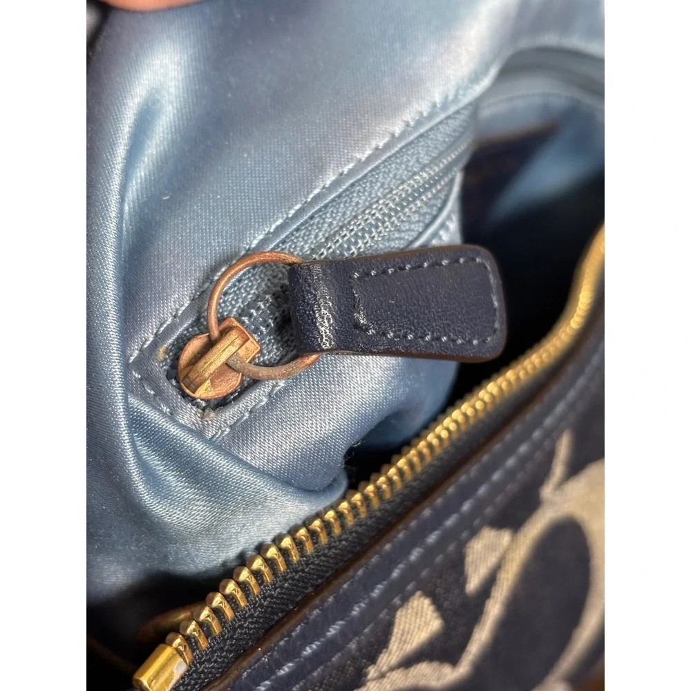 Coach Legacy Signature Denim Hobo Bag Y2K Navy Blue Style 12549